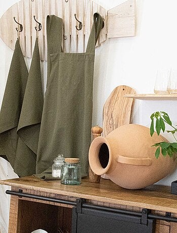 Torchon coton & lin lavé