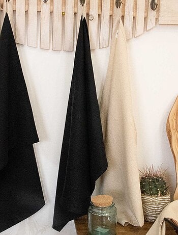 Torchon coton & lin lavé