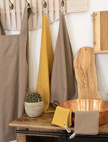 Torchon coton & lin lavé