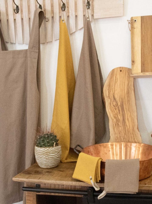 Torchon  coton & lin lavé - Kiabi