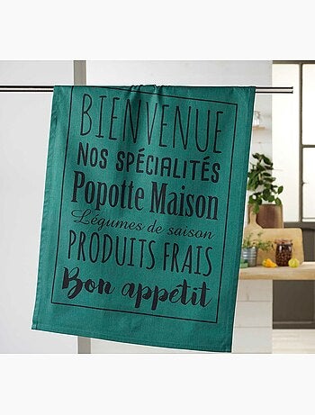 Torchon coton Popote Maison Emeraude