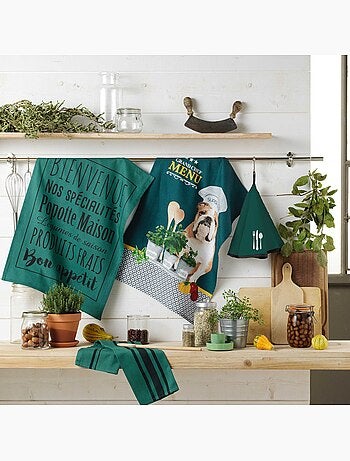 Torchon coton Popote Maison Emeraude