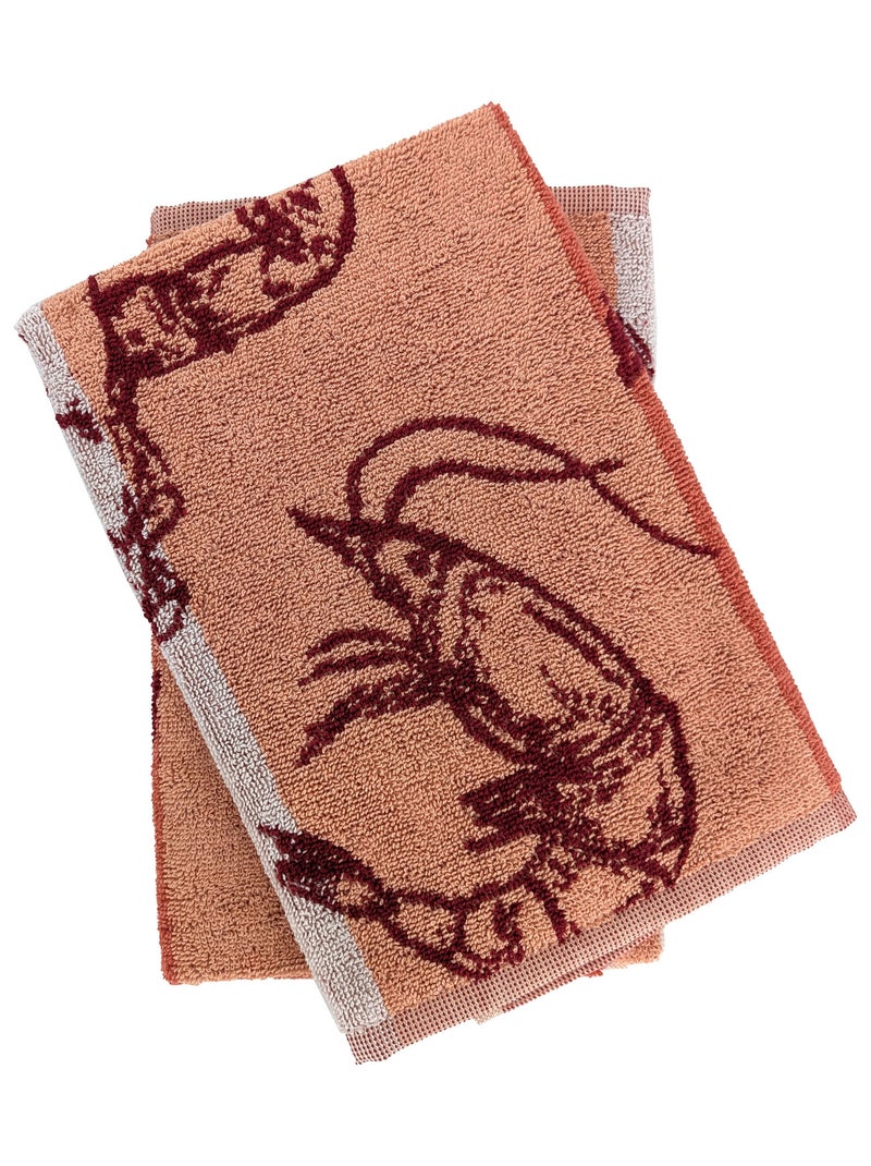 Torchon de cuisine ATLANTIC 50x50 cm Saumon - Kiabi