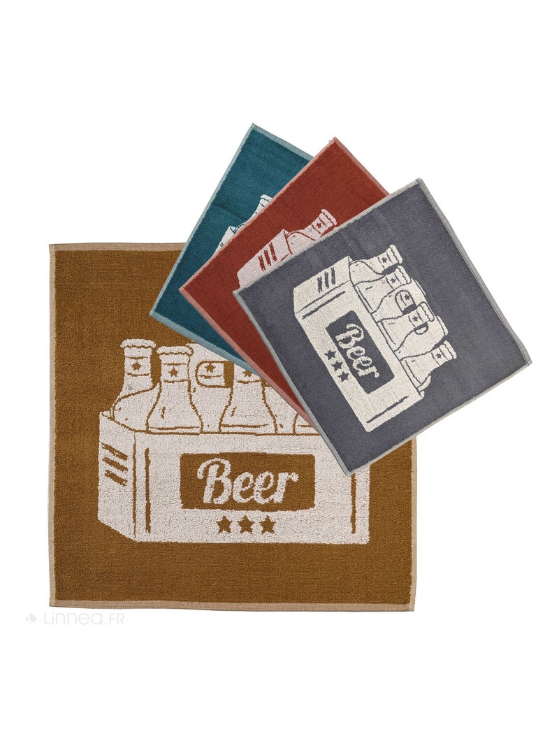 Torchon de cuisine collection BEER 50x50 cm Jaune - Kiabi