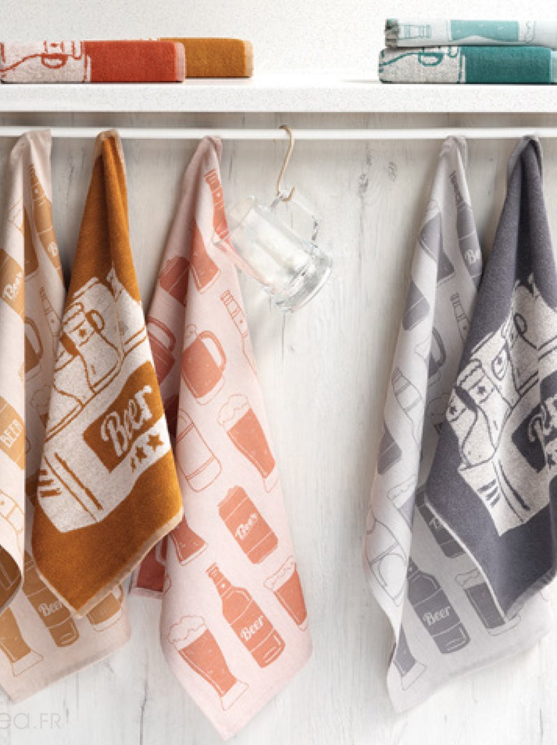 Torchon de cuisine collection BEER 50x50 cm Rouge brique - Kiabi