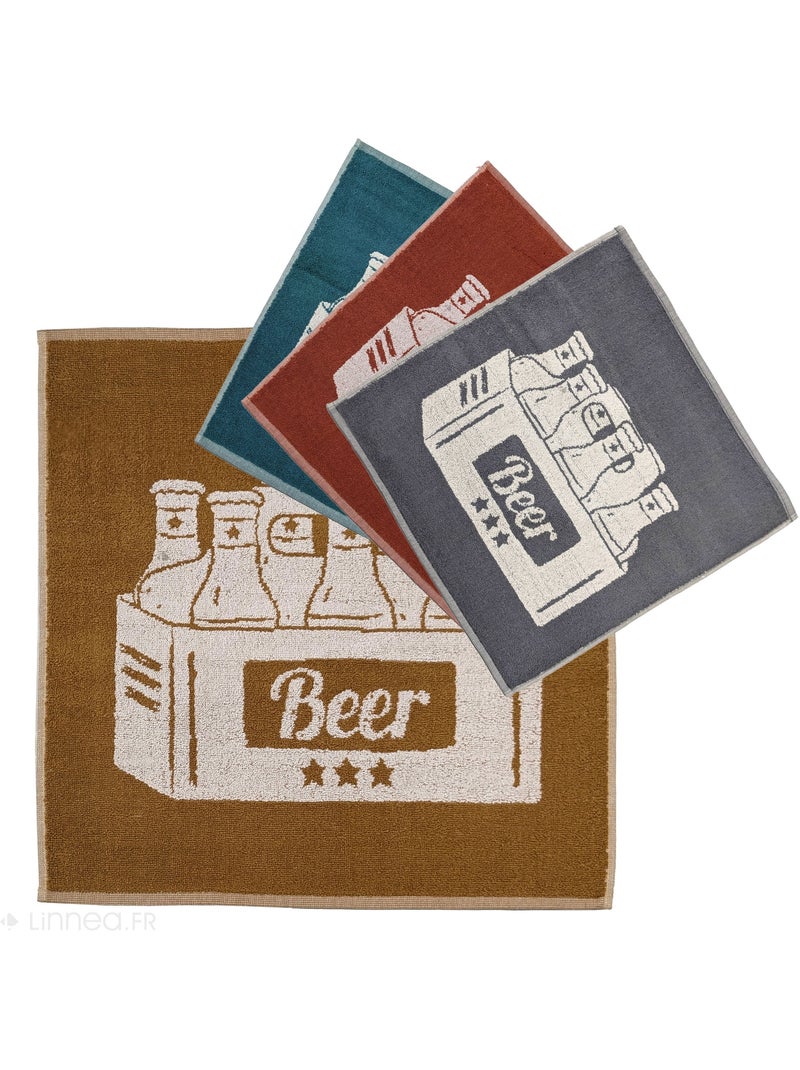 Torchon de cuisine collection BEER 50x50 cm Rouge brique - Kiabi