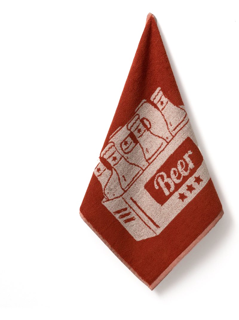 Torchon de cuisine collection BEER 50x50 cm Rouge brique - Kiabi