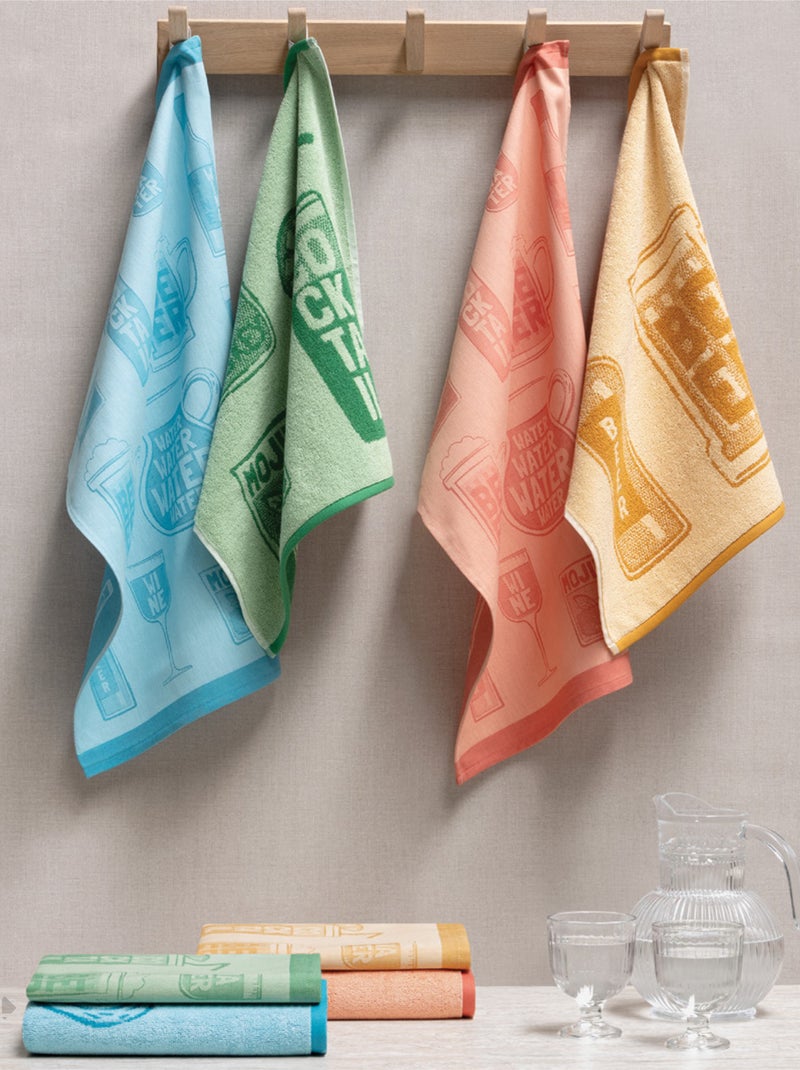 Torchon de cuisine DRINK Toile Moutarde - Kiabi