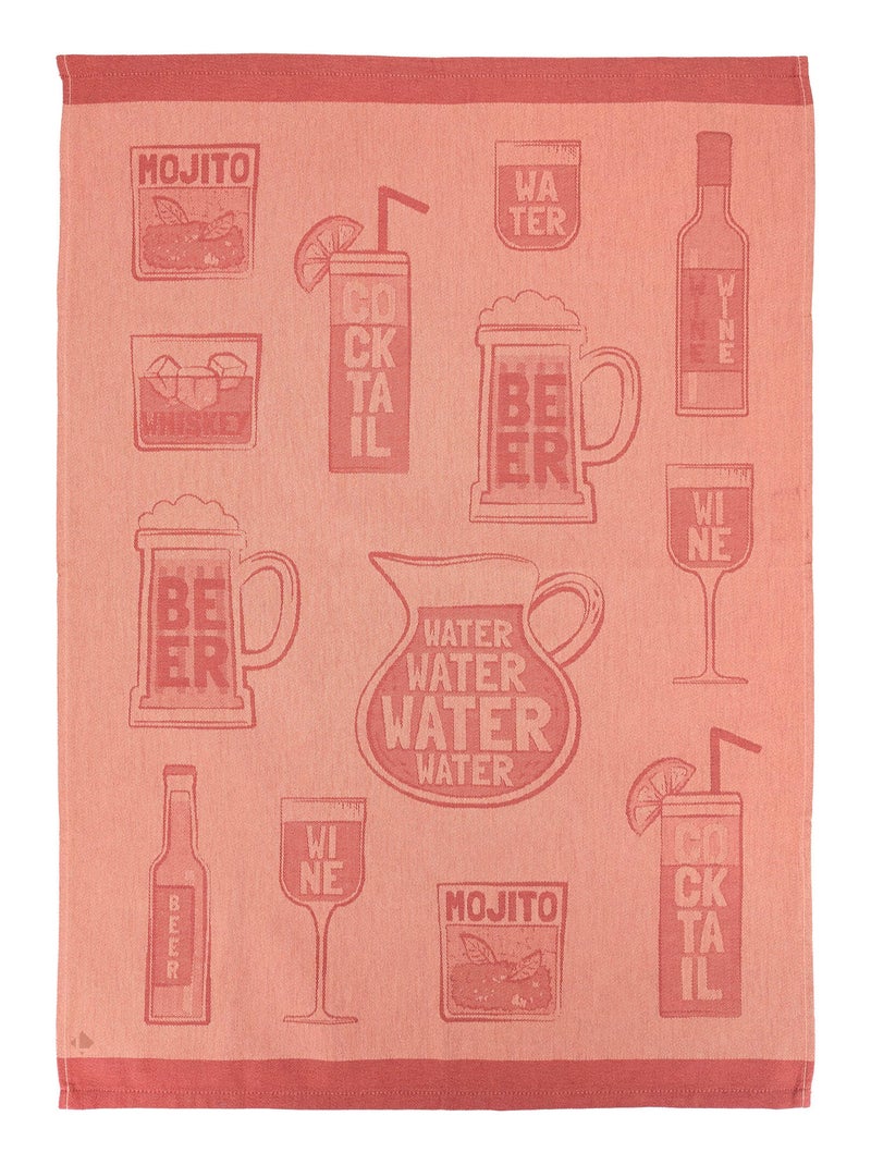 Torchon de cuisine DRINK Toile Orange mandarine - Kiabi