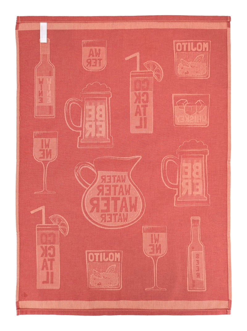 Torchon de cuisine DRINK Toile Orange mandarine - Kiabi