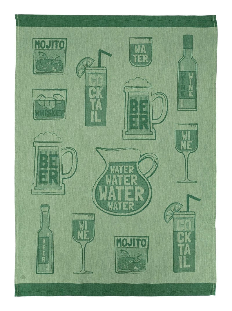 Torchon de cuisine DRINK Toile Vert - Kiabi