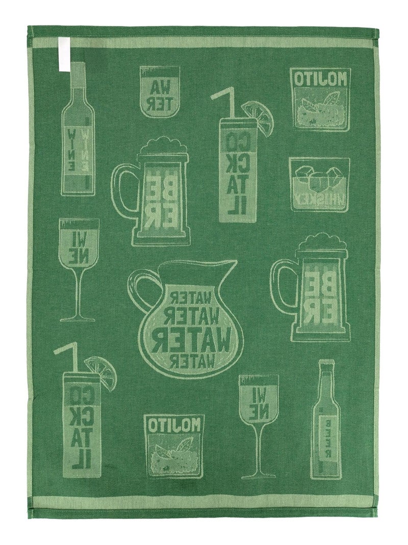 Torchon de cuisine DRINK Toile Vert - Kiabi