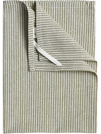 Torchon de cuisine en coton à fines rayures tissées