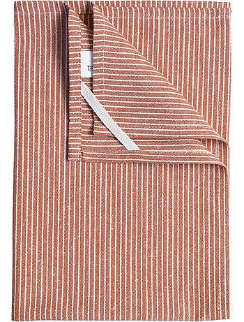 Torchon de cuisine en coton à fines rayures tissées