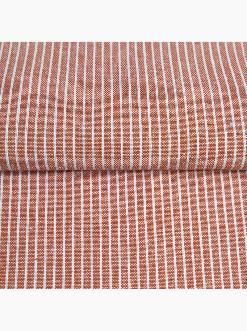 Torchon de cuisine en coton à fines rayures tissées Orange corail - Kiabi