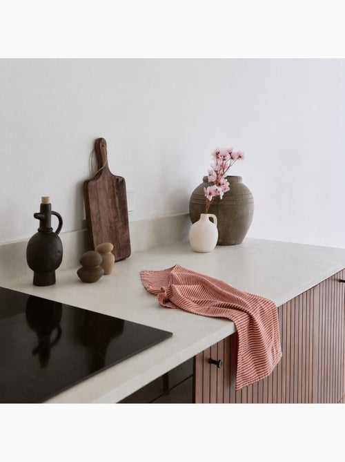 Torchon de cuisine en coton à fines rayures tissées - Kiabi