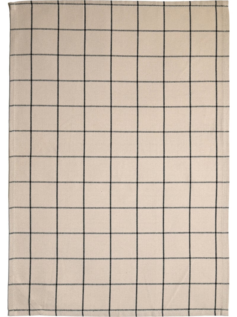 Torchon de cuisine en coton à motif carreaux Beige - Kiabi
