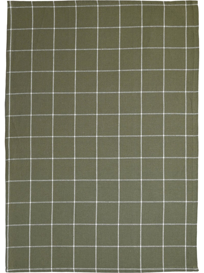 Torchon de cuisine en coton à motif carreaux Kaki - Kiabi