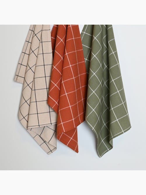 Torchon de cuisine en coton à motif carreaux - Kiabi