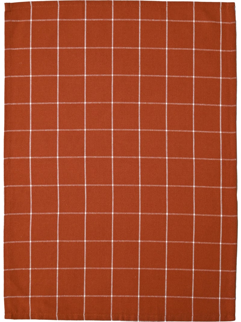 Torchon de cuisine en coton à motif carreaux Orange corail - Kiabi