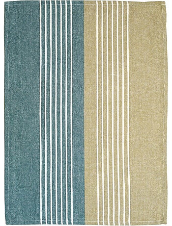 Torchon de cuisine en coton à rayures bicolores