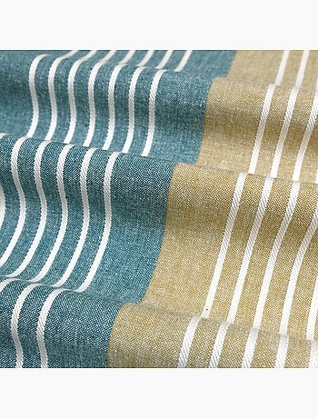 Torchon de cuisine en coton à rayures bicolores