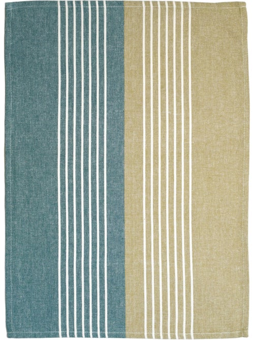 Torchon de cuisine en coton à rayures bicolores - Kiabi