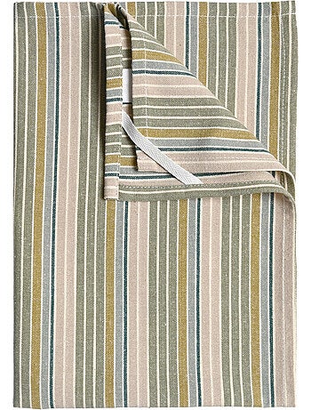 Torchon de cuisine en coton à rayures tissées