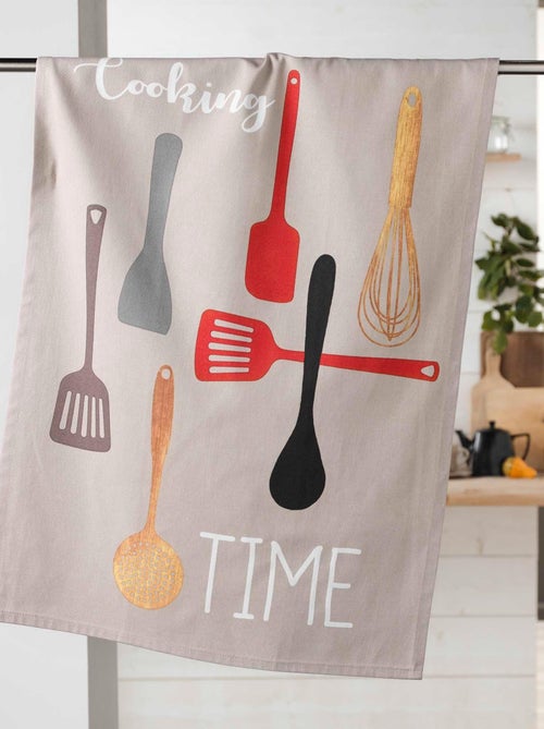 Torchon de cuisine en coton Cooking Time - Kiabi