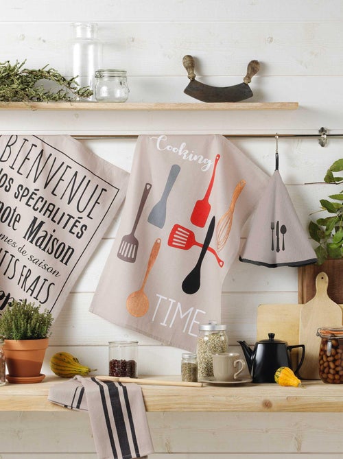 Torchon de cuisine en coton Cooking Time - Kiabi