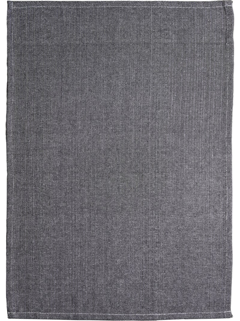 Torchon de cuisine en coton motif chevrons tissés Noir - Kiabi