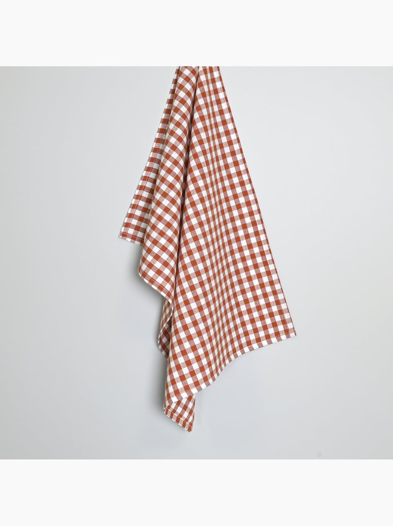 Torchon de cuisine en coton motif vichy Orange corail - Kiabi