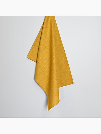 Torchon de cuisine en coton uni aspect tissé