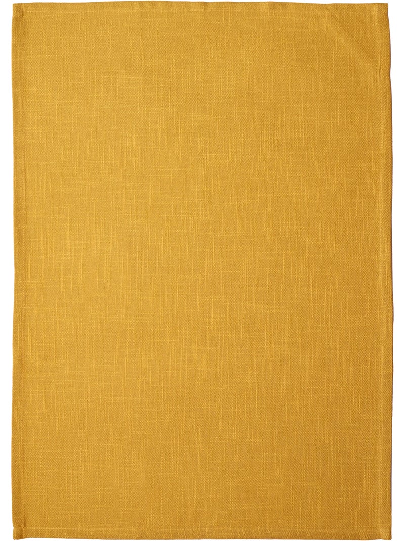 Torchon de cuisine en coton uni aspect tissé Jaune foncé - Kiabi