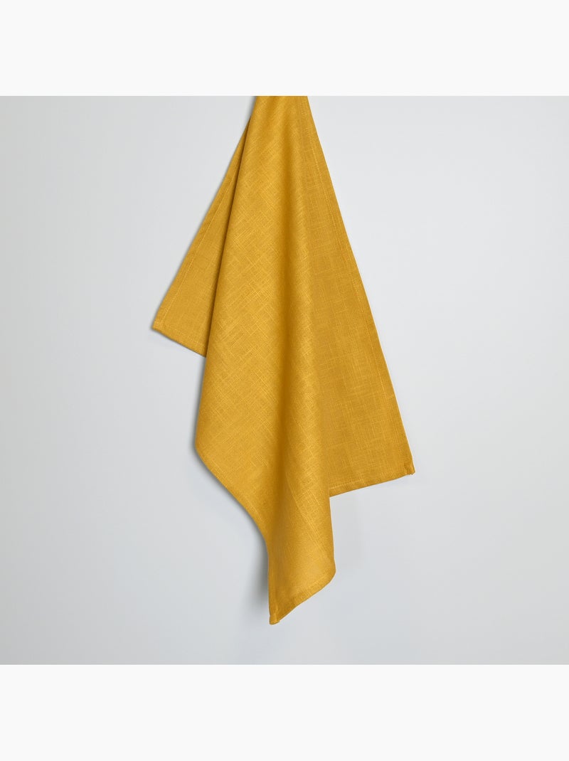 Torchon de cuisine en coton uni aspect tissé Jaune foncé - Kiabi
