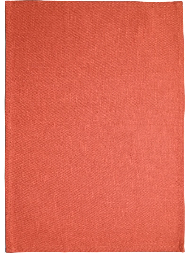 Torchon de cuisine en coton uni aspect tissé Orange corail - Kiabi