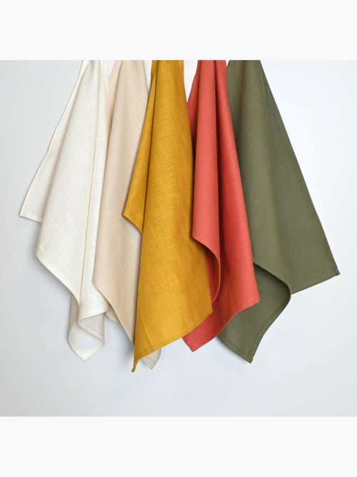 Torchon de cuisine en coton uni aspect tissé - Kiabi