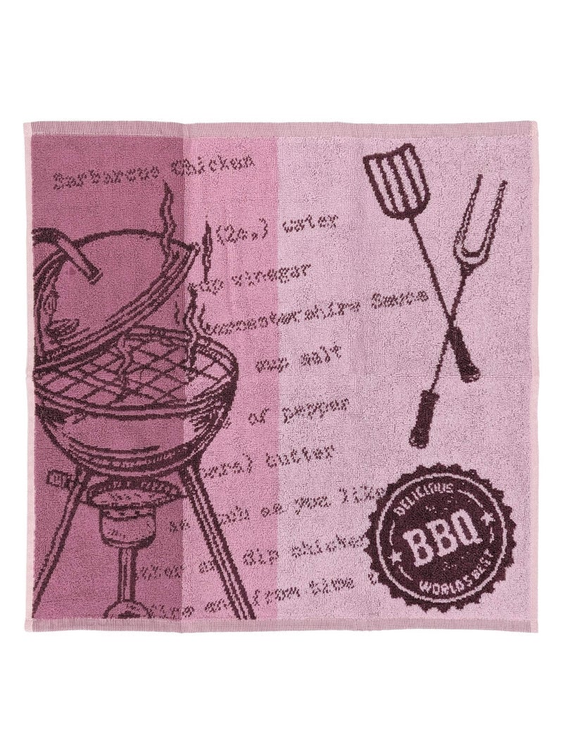 Torchon de cuisine éponge collection BBQ 50x50 cm Rose - Kiabi