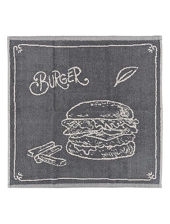 Torchon de cuisine éponge collection BURGER 50x50 cm