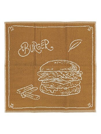 Torchon de cuisine éponge collection BURGER 50x50 cm