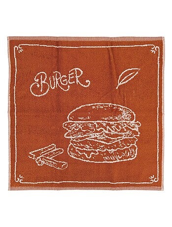 Torchon de cuisine éponge collection BURGER 50x50 cm