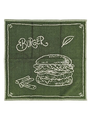Torchon de cuisine éponge collection BURGER 50x50 cm