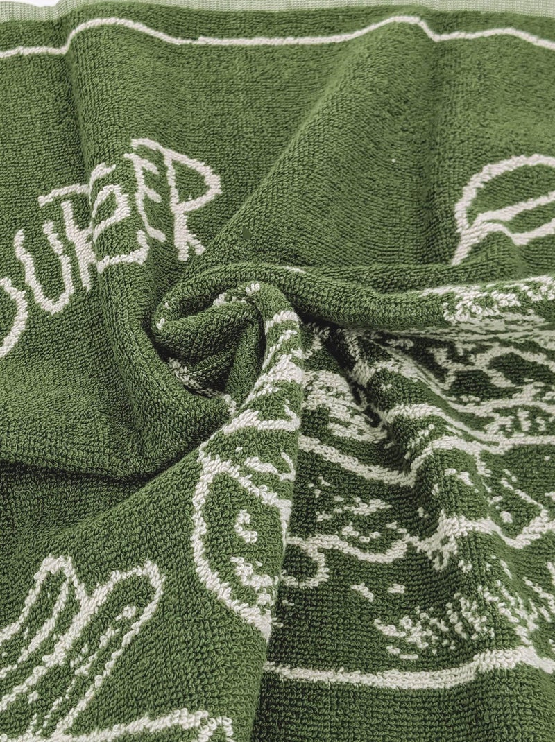 Torchon de cuisine éponge collection BURGER 50x50 cm Vert - Kiabi