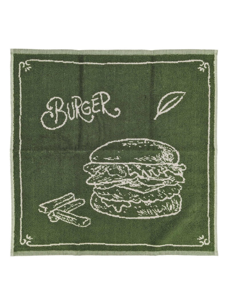 Torchon de cuisine éponge collection BURGER 50x50 cm Vert - Kiabi