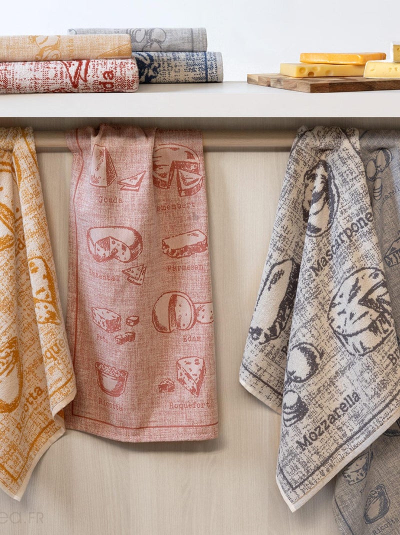 Torchon de cuisine éponge collection CHEESE 50x50 cm Jaune foncé - Kiabi