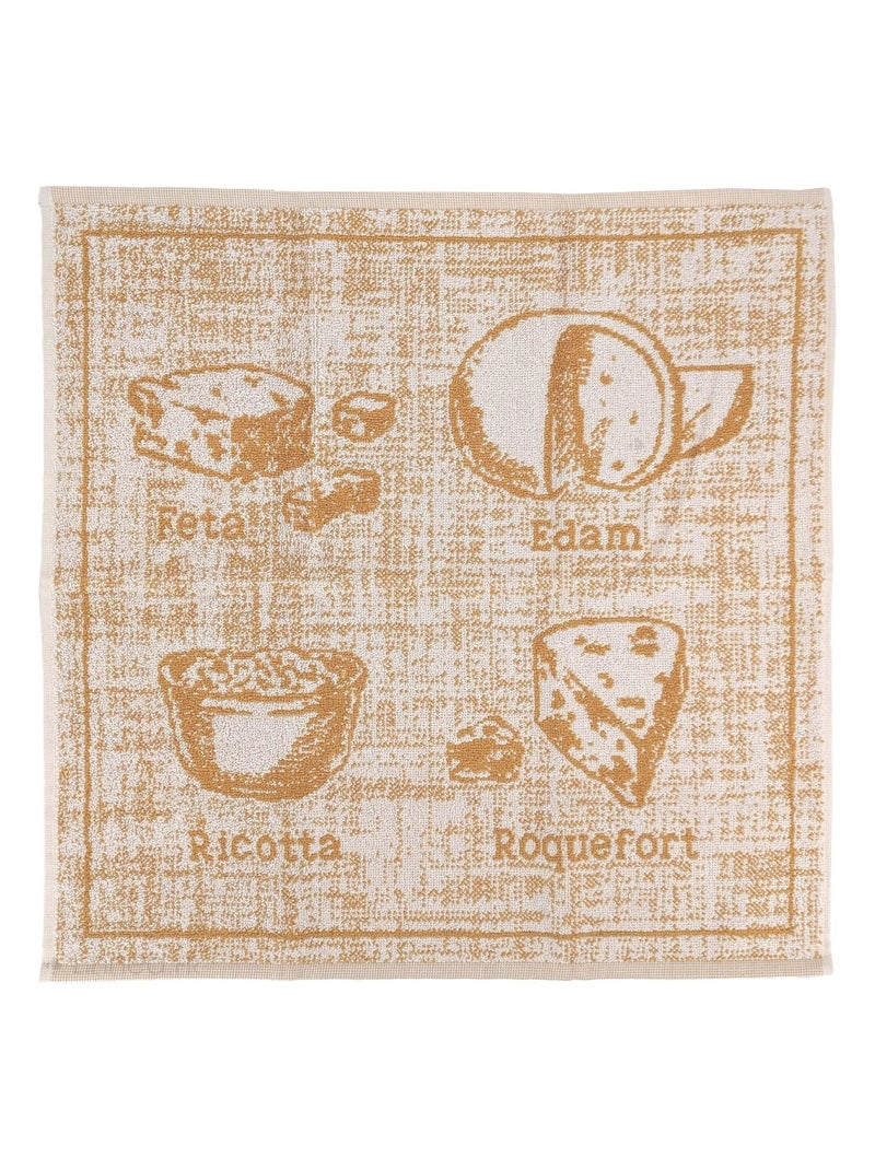 Torchon de cuisine éponge collection CHEESE 50x50 cm Jaune foncé - Kiabi