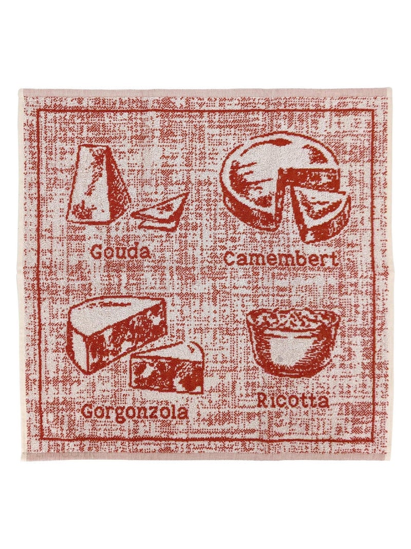 Torchon de cuisine éponge collection CHEESE 50x50 cm Rouge - Kiabi