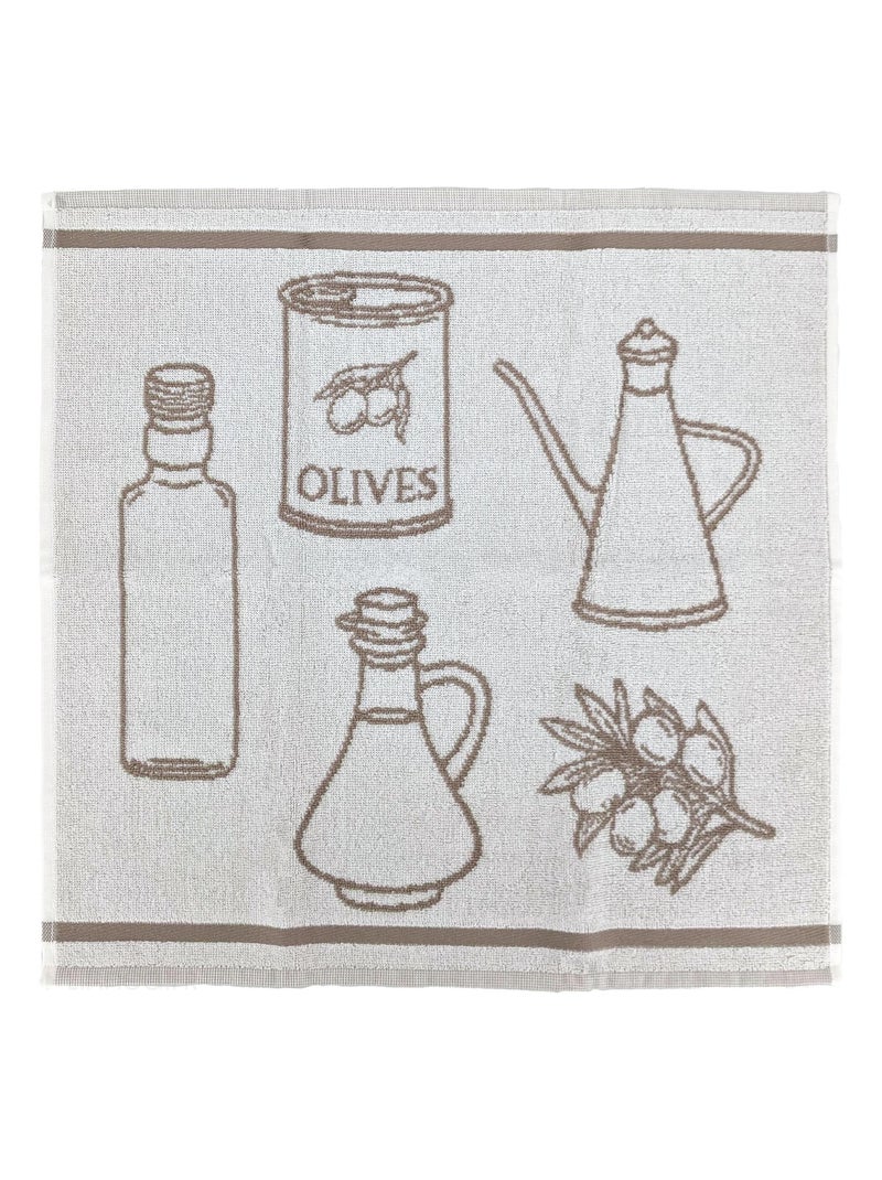 Torchon de cuisine éponge collection EVOO 50x50 cm Beige - Kiabi