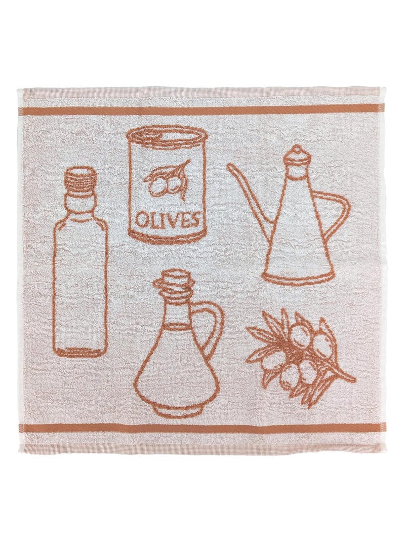 Torchon de cuisine éponge collection EVOO 50x50 cm Rouge brique - Kiabi