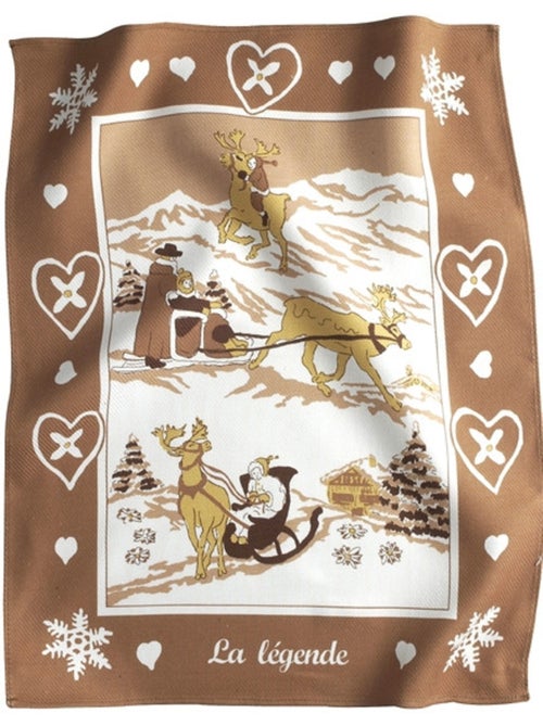 Torchon de cuisine « la légende » – esprit montagne – rouge ou marron – 100 % coton - Kiabi Torchon de cuisine « la légende » – esprit montagne – rouge ou marron – 100 % coton - Kiabi